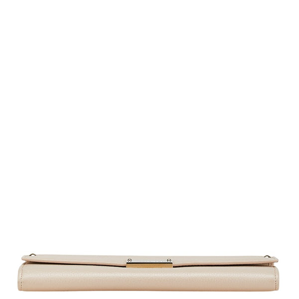 ジミーチュウ ロゴ 長財布 ベージュ レザー レディース JIMMY CHOO 【中古】