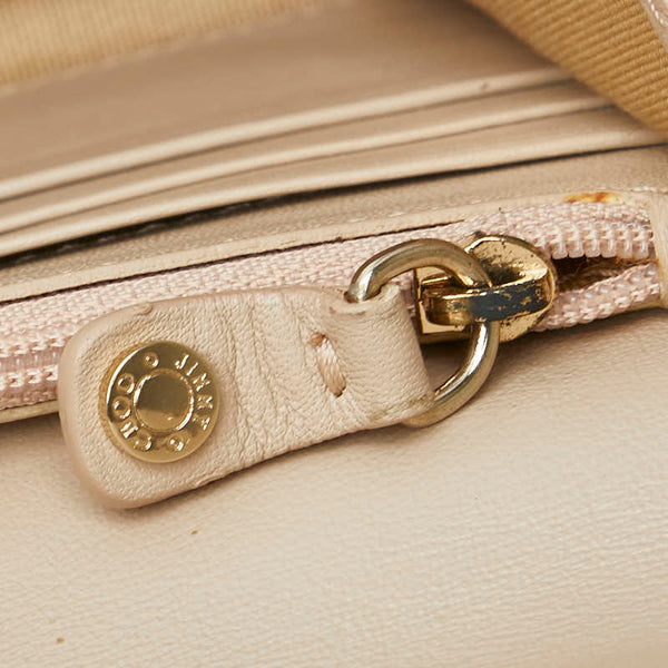ジミーチュウ ロゴ 長財布 ベージュ レザー レディース JIMMY CHOO 【中古】