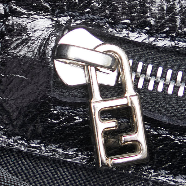 フェンディ トートバッグ ハンドバッグ ブラック ナイロン レザー レディース FENDI 【中古】