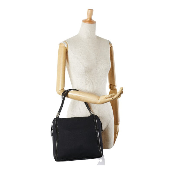 フェンディ トートバッグ ハンドバッグ ブラック ナイロン レザー レディース FENDI 【中古】