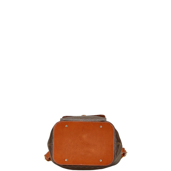 セリーヌ マカダム 斜め掛け ショルダーバッグ 巾着 ブラウン PVC レザー レディース CELINE 【中古】