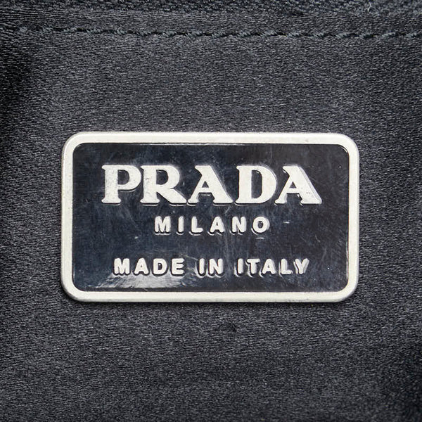 プラダ ロゴ ハンドバッグ トートバッグ ブラック レザー レディース PRADA 【中古】
