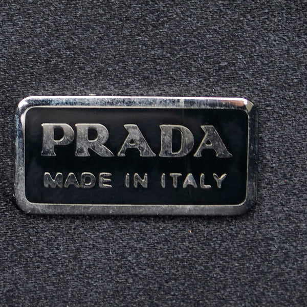 プラダ ロゴ ハンドバッグ トートバッグ ブラック レザー レディース PRADA 【中古】