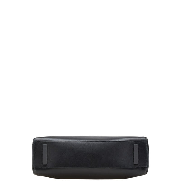 プラダ ロゴ ハンドバッグ トートバッグ ブラック レザー レディース PRADA 【中古】