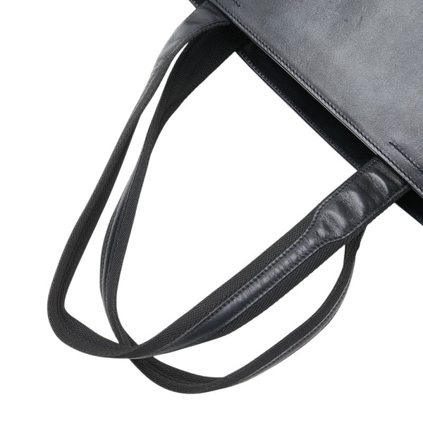 プラダ ロゴ ハンドバッグ トートバッグ ブラック レザー レディース PRADA 【中古】