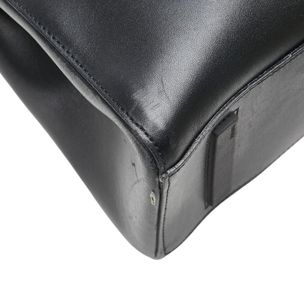 プラダ ロゴ ハンドバッグ トートバッグ ブラック レザー レディース PRADA 【中古】
