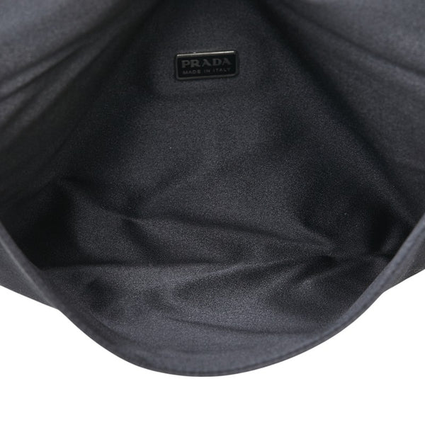 プラダ ロゴ ハンドバッグ トートバッグ ブラック レザー レディース PRADA 【中古】