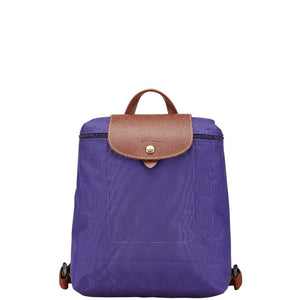 ロンシャン ル プリアージュ リュック バックパック パープル ブラウン ナイロン レザー レディース Longchamp 【中古】