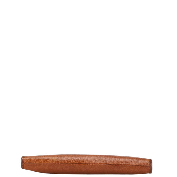 バーバリー ノバチェック シャドーホース クラッチバッグ ブラウン レザー レディース BURBERRY 【中古】