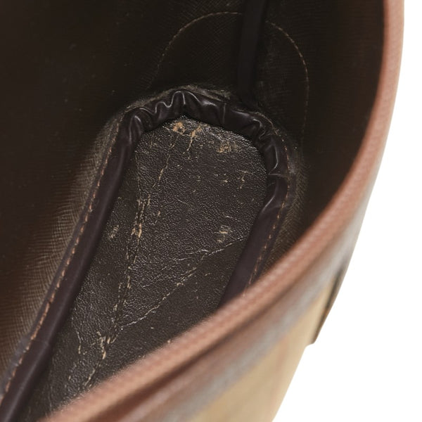 バーバリー チェック ポーチ 小物入れ ブラウン マルチカラー キャンバス レザー レディース BURBERRY 【中古】