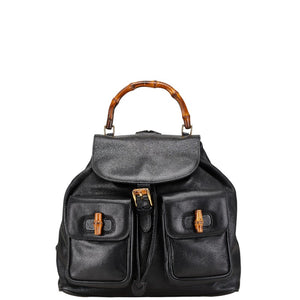 グッチ バンブー リュック バックパック 003 2058 0016 ブラック レザー レディース GUCCI 【中古】