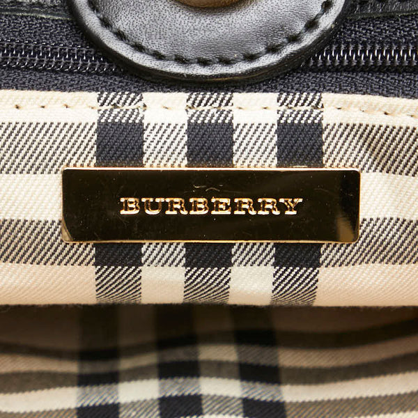 バーバリー ノバチェック ショルダーバッグ ブラック レザー レディース BURBERRY 【中古】