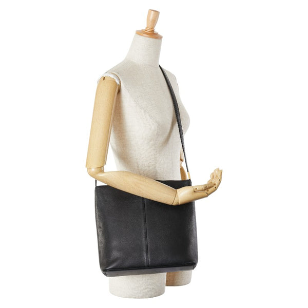 バーバリー ノバチェック ショルダーバッグ ブラック レザー レディース BURBERRY 【中古】