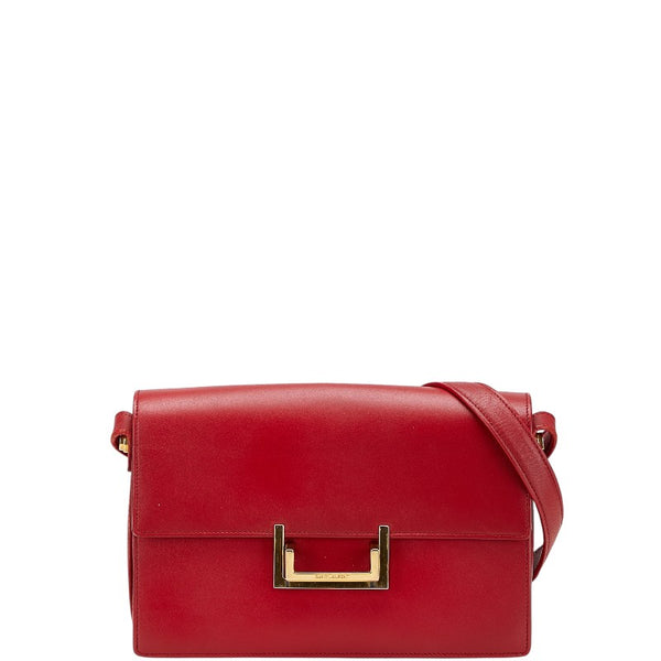 サンローラン 斜め掛け ショルダーバッグ 318025 レッド レザー レディース SAINT LAURENT 【中古】