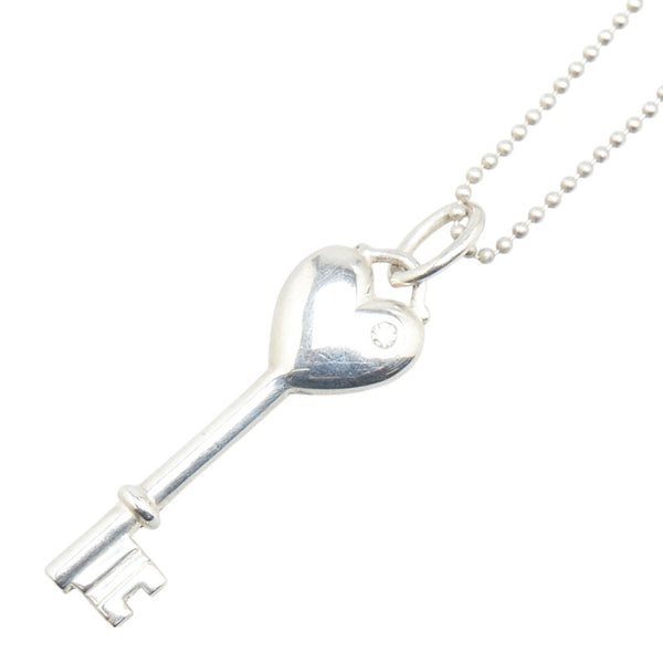 ティファニー ハートキー 1Pダイヤ ネックレス SV925 シルバー レディース TIFFANY&Co. 【中古】