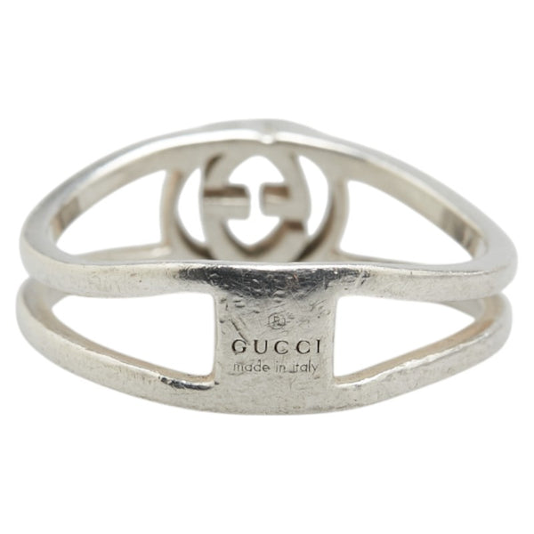 グッチ インターロッキングG オープンバンド リング 指輪 #14 SV925 シルバー レディース GUCCI 【中古】