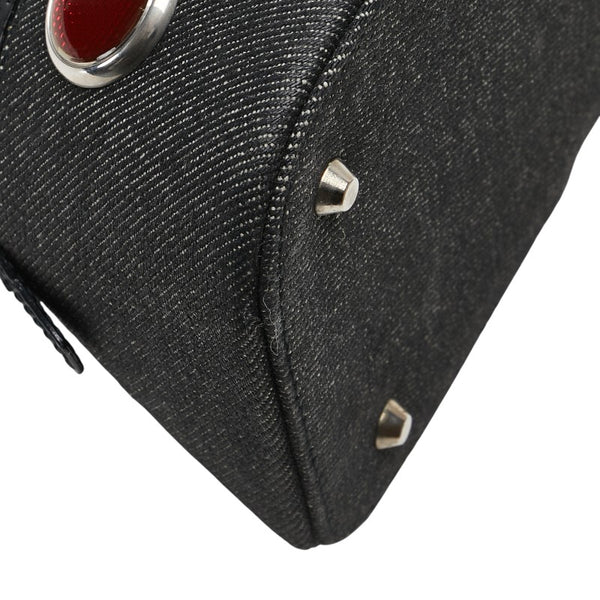 ディオール モンテーニュ トレーラー クリス1947 ハンドバッグ ブラック レザー デニム レディース Dior 【中古】
