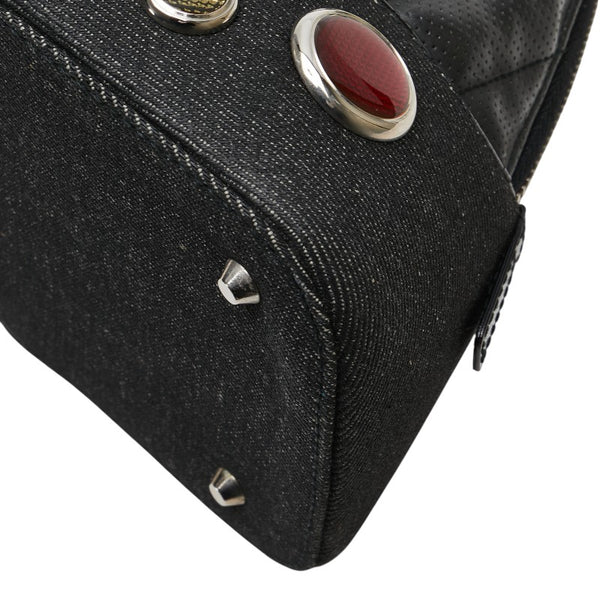 ディオール モンテーニュ トレーラー クリス1947 ハンドバッグ ブラック レザー デニム レディース Dior 【中古】