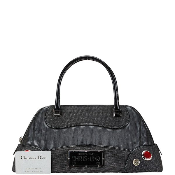 ディオール モンテーニュ トレーラー クリス1947 ハンドバッグ ブラック レザー デニム レディース Dior 【中古】