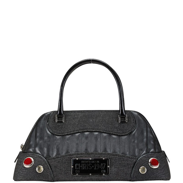 ディオール モンテーニュ トレーラー クリス1947 ハンドバッグ ブラック レザー デニム レディース Dior 【中古】