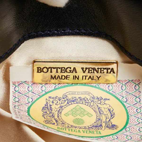ボッテガヴェネタ イントレチャート 斜め掛け ショルダーバッグ ネイビー レザー レディース BOTTEGAVENETA 【中古】