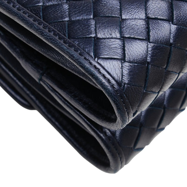 ボッテガヴェネタ イントレチャート 斜め掛け ショルダーバッグ ネイビー レザー レディース BOTTEGAVENETA 【中古】