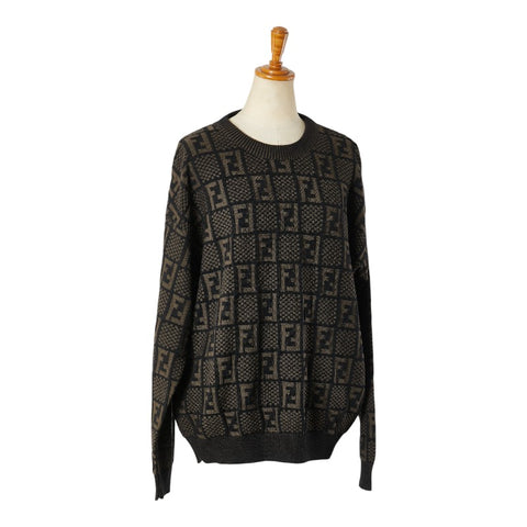 フェンディ ズッカ セーター ニット サイズ：48 ブラウン ウール メンズ FENDI 【中古】
