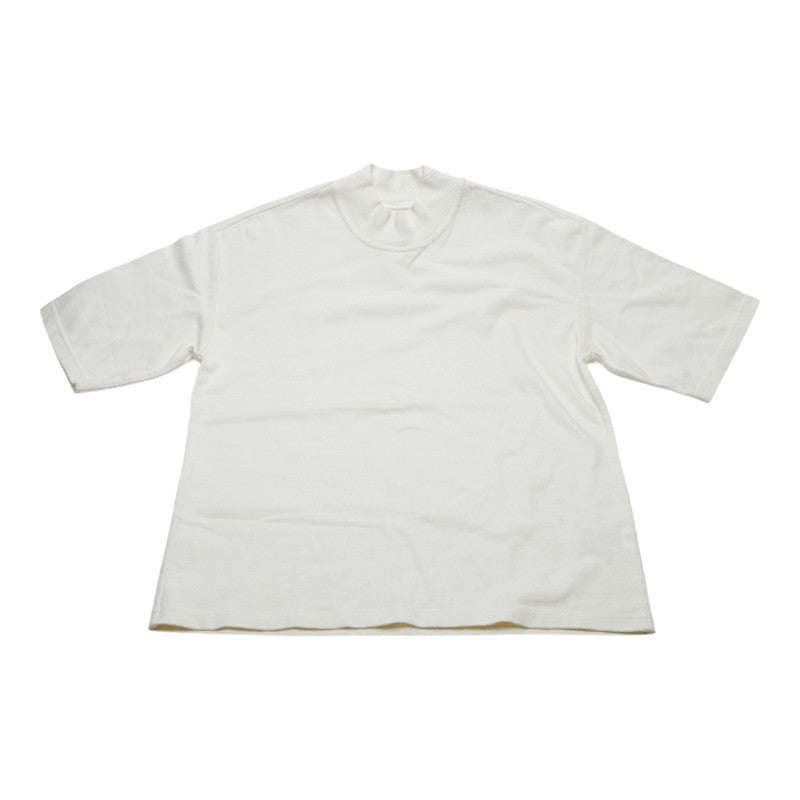 ボッテガヴェネタ モックネック ロゴ刺繍 Tシャツ サイズ:S オフホワイト コットン メンズ BOTTEGAVENETA 【中古】