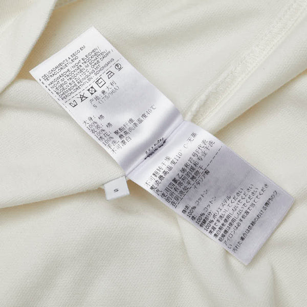ボッテガヴェネタ モックネック ロゴ刺繍 Tシャツ サイズ:S オフホワイト コットン メンズ BOTTEGAVENETA 【中古】
