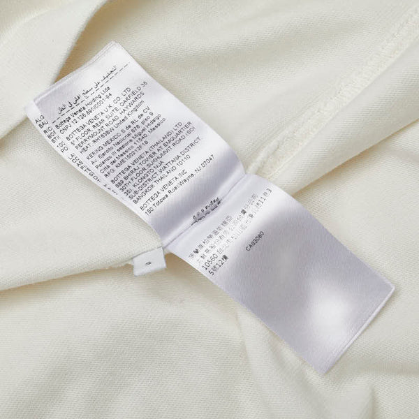 ボッテガヴェネタ モックネック ロゴ刺繍 Tシャツ サイズ:S オフホワイト コットン メンズ BOTTEGAVENETA 【中古】