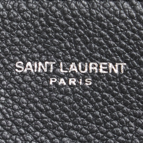 サンローラン ポーチ 小物入れ ブラック レザー レディース SAINT LAURENT 【中古】
