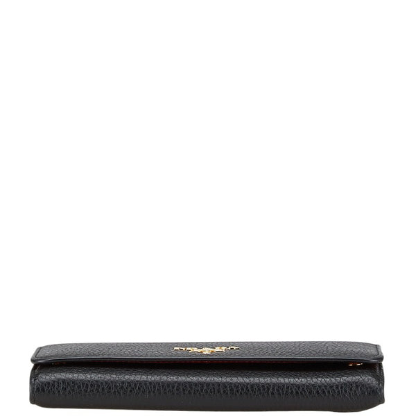 プラダ 長財布 1MH132 ブラック レザー レディース PRADA 【中古】