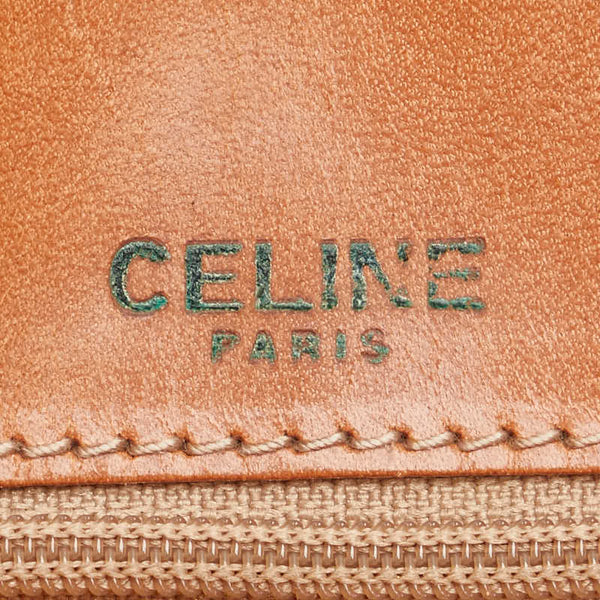 セリーヌ マカダム ショルダーバッグ ベージュ PVC レザー レディース CELINE 【中古】