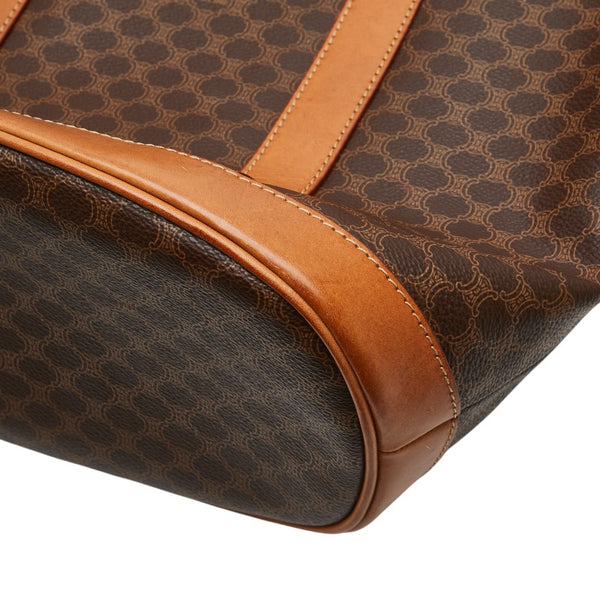セリーヌ マカダム 斜め掛け ショルダーバッグ ブラウン PVC レザー レディース CELINE 【中古】