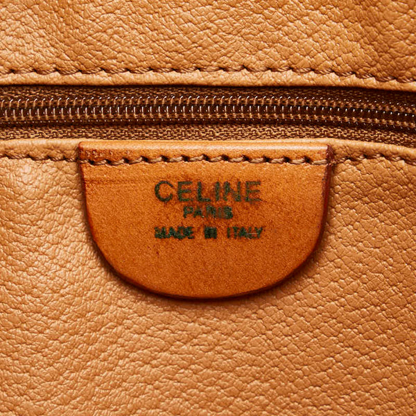 セリーヌ マカダム 斜め掛け ショルダーバッグ ブラウン PVC レザー レディース CELINE 【中古】