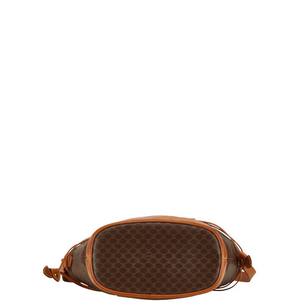 セリーヌ マカダム 斜め掛け ショルダーバッグ ブラウン PVC レザー レディース CELINE 【中古】