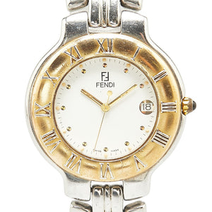 フェンディ 腕時計 900G クオーツ ホワイト文字盤 ステンレススチール メッキ レディース FENDI 【中古】