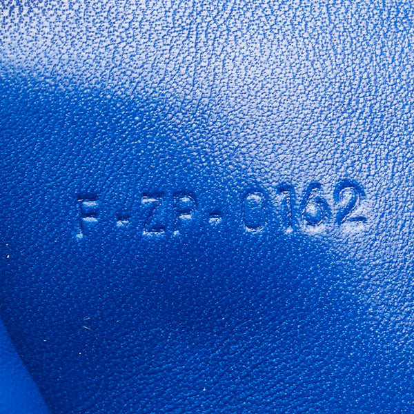 セリーヌ トリオ クラッチバッグ ポーチ ブルー クロコダイル レザー レディース CELINE 【中古】