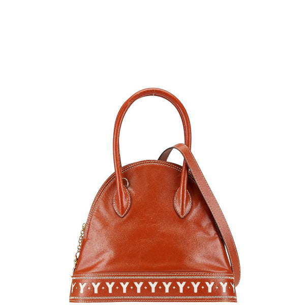 サンローラン Yカット ロゴ ハンドバッグ ショルダーバッグ 2WAY ブラウン レザー レディース SAINT LAURENT 【中古】