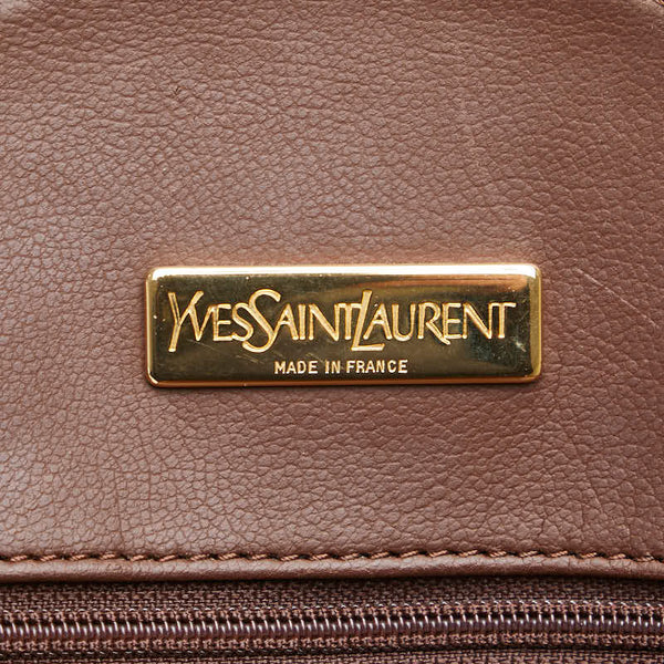 サンローラン Yカット ロゴ ハンドバッグ ショルダーバッグ 2WAY ブラウン レザー レディース SAINT LAURENT 【中古】