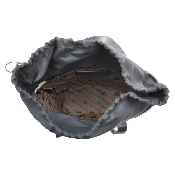 ハンティングワールド ハンドバッグ トートバッグ ブラック キャンバス レザー レディース HUNTING WORLD 【中古】
