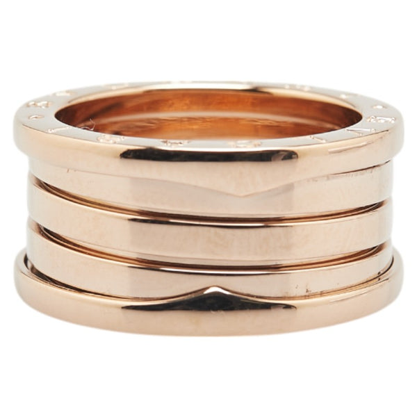 ブルガリ K18PG ピンクゴールド ビーゼロワン 3バンド リング 指輪 #54 レディース BVLGARI 13号 【中古】