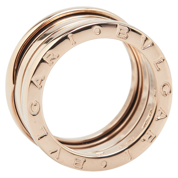ブルガリ K18PG ピンクゴールド ビーゼロワン 3バンド リング 指輪 #54 レディース BVLGARI 13号 【中古】
