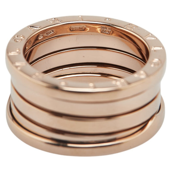 ブルガリ K18PG ピンクゴールド ビーゼロワン 3バンド リング 指輪 #54 レディース BVLGARI 13号 【中古】