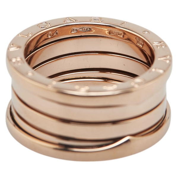 ブルガリ K18PG ピンクゴールド ビーゼロワン 3バンド リング 指輪 #54 レディース BVLGARI 13号 【中古】