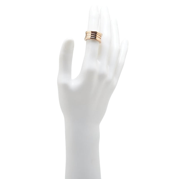 ブルガリ K18PG ピンクゴールド ビーゼロワン 3バンド リング 指輪 #54 レディース BVLGARI 13号 【中古】
