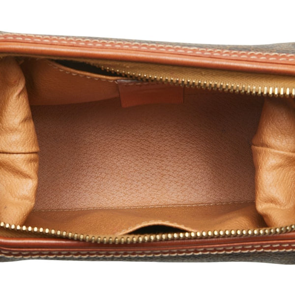 セリーヌ マカダム ポーチ ブラウン PVC レザー レディース CELINE 【中古】