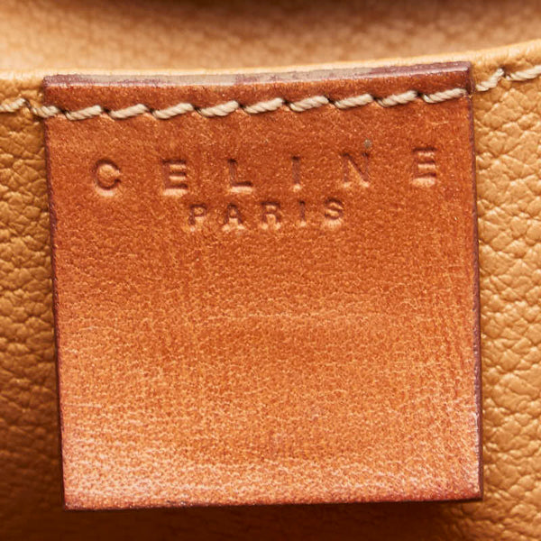 セリーヌ マカダム ポーチ ブラウン PVC レザー レディース CELINE 【中古】