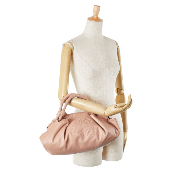 ロエベ ナッパアイレ ハンドバッグ ピンク ピンクベージュ レザー レディース LOEWE 【中古】
