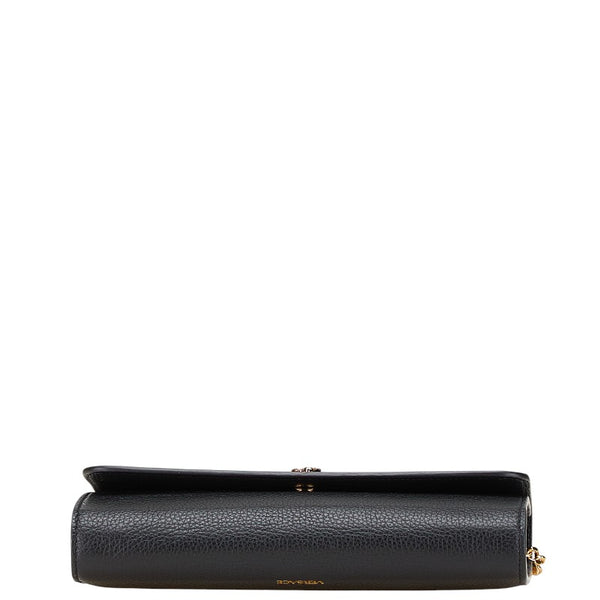 ヴェルサーチェ チェーンウォレット ショルダーバッグ ブラック ゴールド レザー レディース VERSACE 【中古】